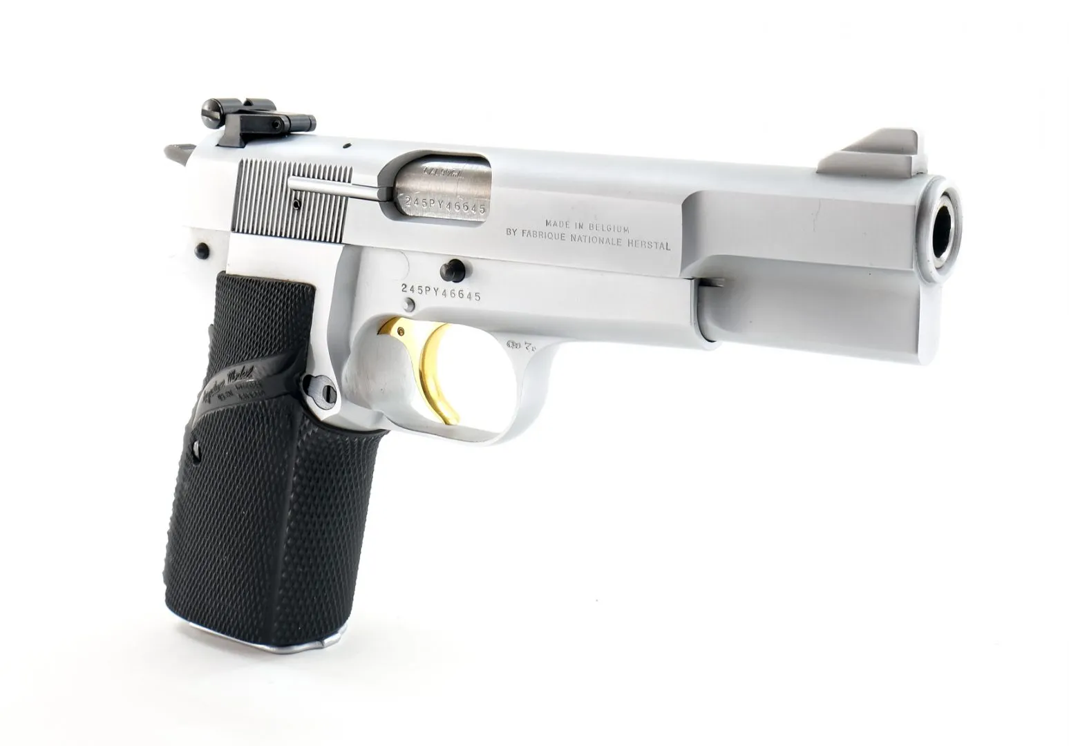 Browning Hi-Power Nickel 9mm Pistol | Online Firearms auction