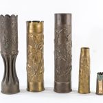 5 WWI Trench Art Artillery Shells auction