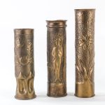 6 pcs WWI Trench Art Artillery Shells auction