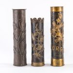 6 pcs WWI Trench Art Artillery Shells auction