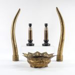 Brass WWI Trench Art candlesticks Auction