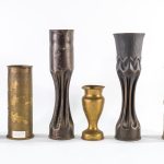 Six WWI Trench Art Artillery Shells