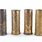 Six WWI Trench Art Artillery Shells