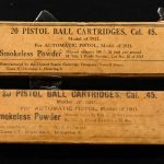 Two Boxes of Pistol Ball Cartridges for 1911 .45 ACP