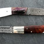 2 Pcs Damascus Custom Folding Knives Auction