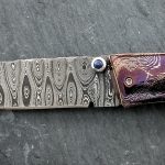 2 Pcs Damascus Custom Folding Knives Auction