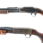 Two Ithaca 37 Featherlight Shotguns
