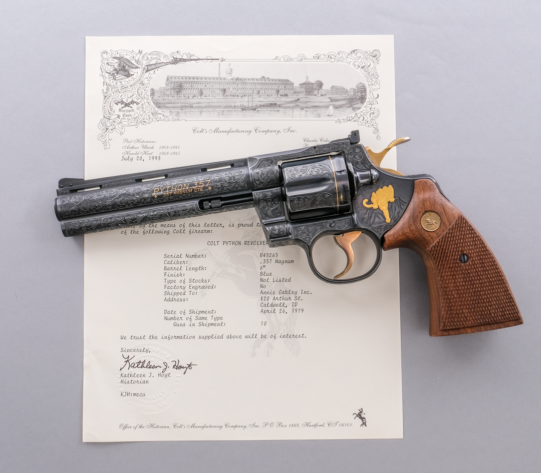 Stunning Angelo Bee Engraved Colt Python .357 - CT Firearms Auction