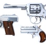 Mixed Nickel Handgun Lot Raven, Davis, H&R .22 .25